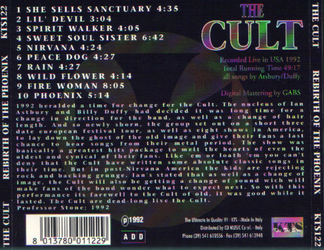 Cult Rebirth of the Phoenix Back - Finsbury Park '92