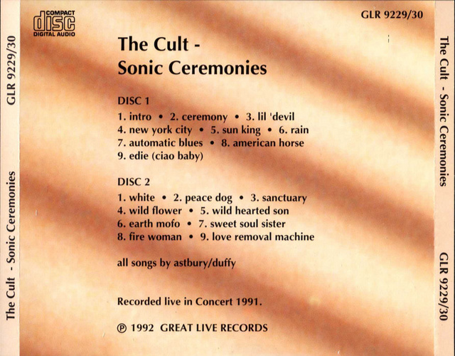 Sonic Ceremonies 1991 (Germany) - Back